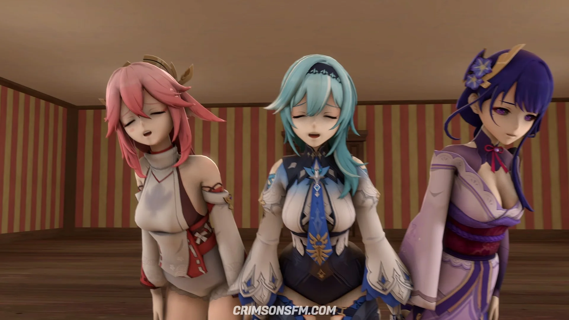 Eula, Yae Miko and Raiden shogun farts on you — POV Alternative