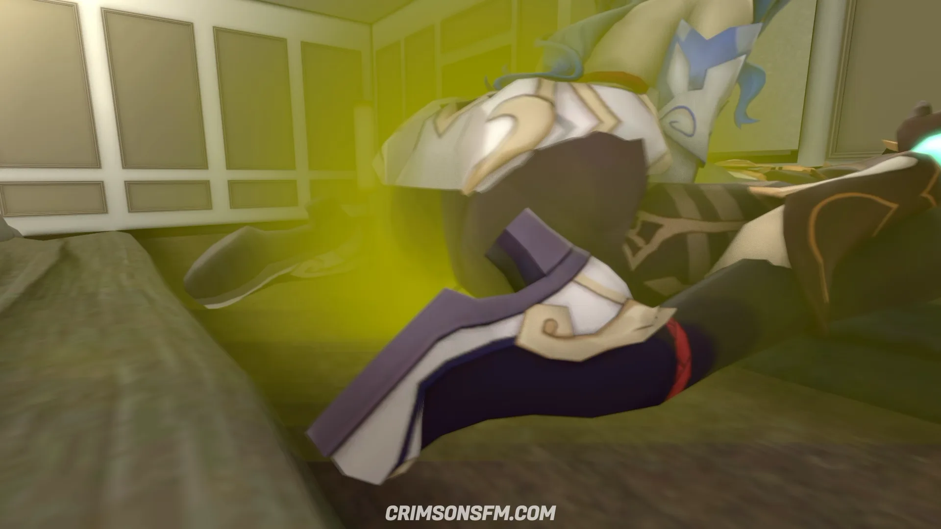 Ganyu farts on Aether with gas cloud — Gas fetish SFM preview 3