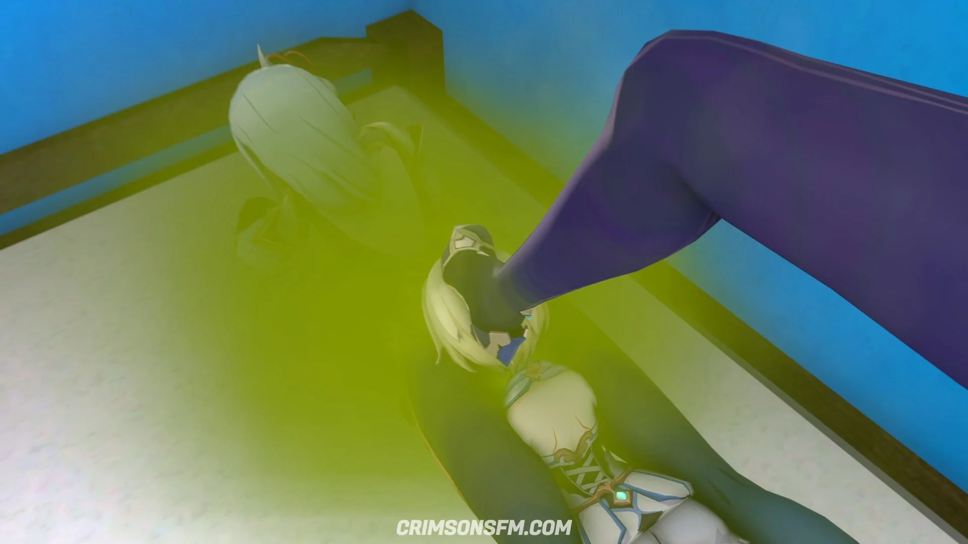 Shenhe farts on Lumine with gas cloud — Gas fetish SFM preview 3