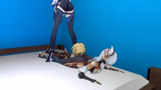Shenhe and Eula farts on Aether