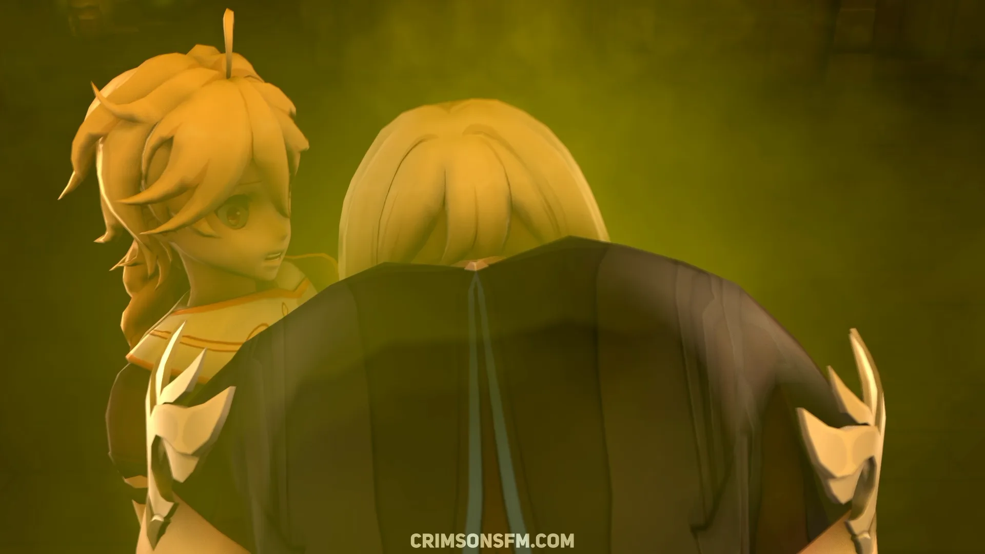 Eula farts on Lumine and Aether with gas cloud — Gas fetish SFM preview 2