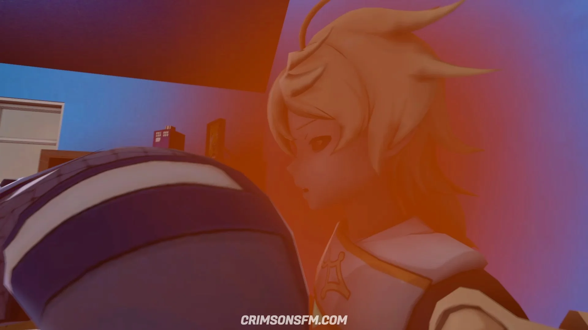 Yelan farts on aether with gas cloud — Gas fetish SFM preview 2