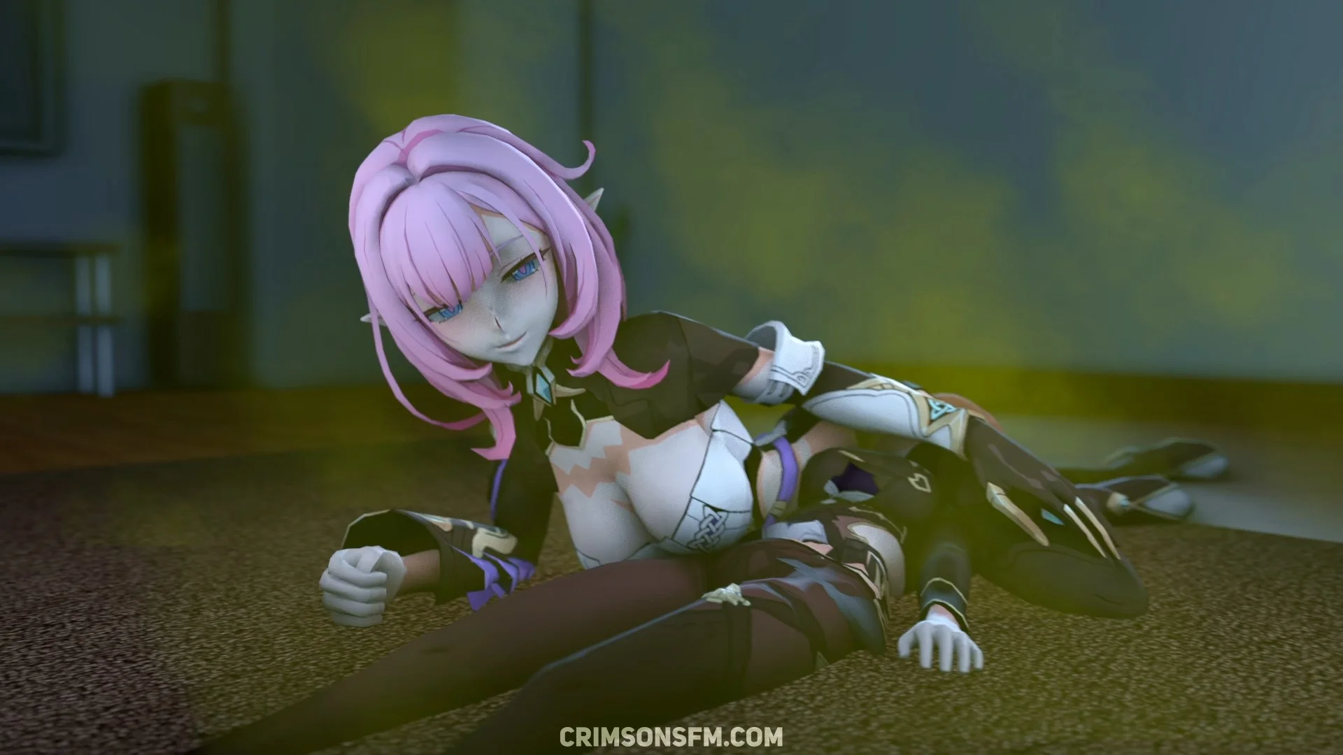 Elysia farts on Eden with gas cloud — Gas fetish SFM preview 2