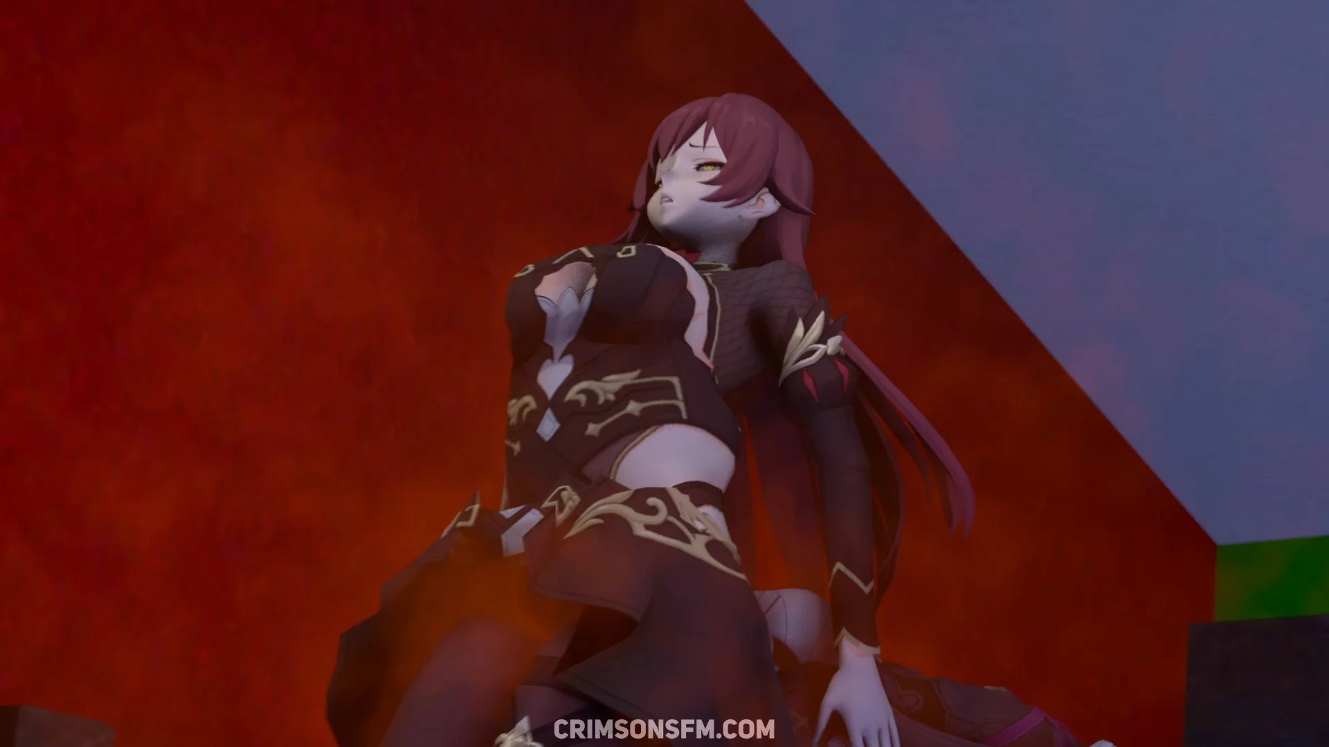 Kafka farts on Eden with gas cloud — Gas fetish SFM preview 2