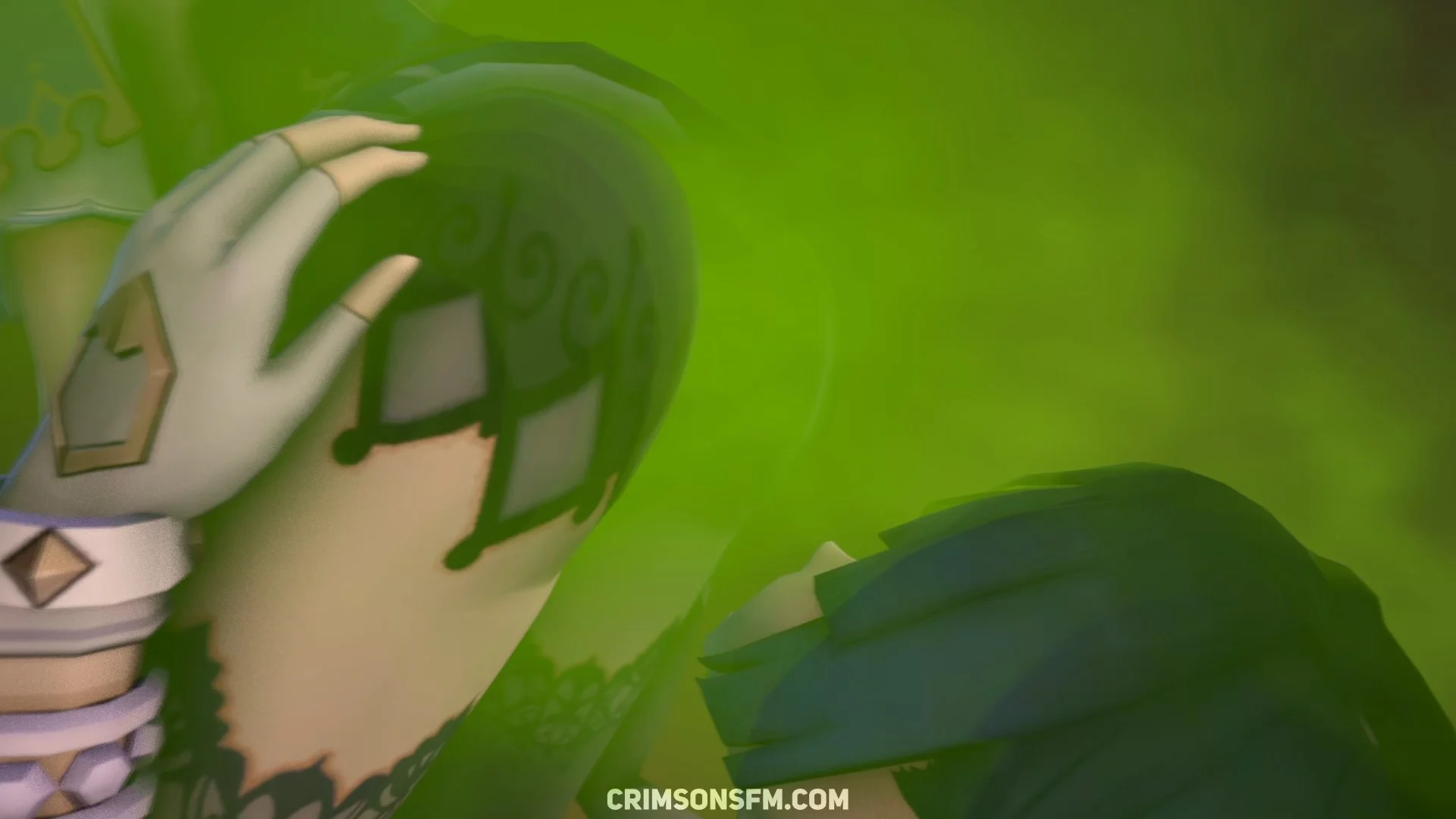 Lisa farts on Yelan with gas cloud — Gas fetish SFM preview 3