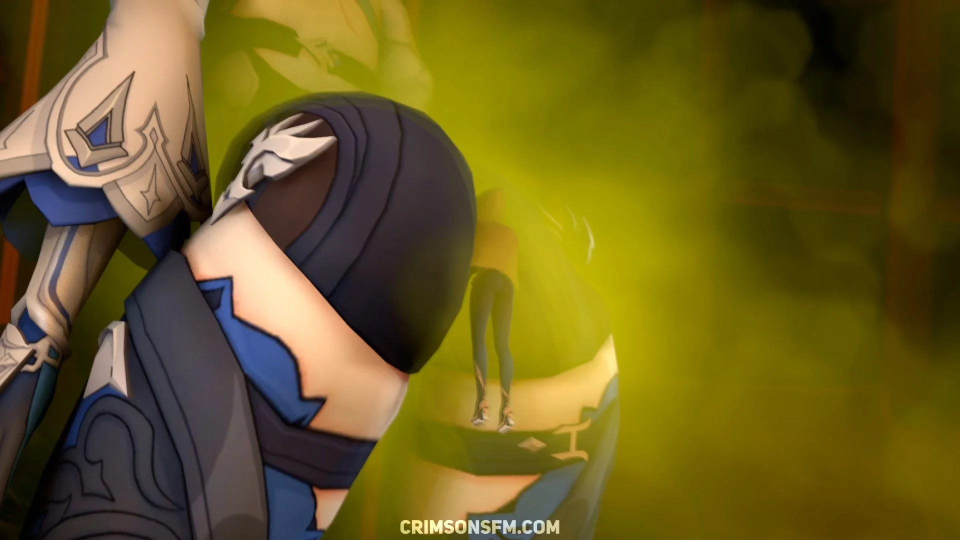 Eula farts on Shenhe with gas cloud — Gas fetish SFM preview 2