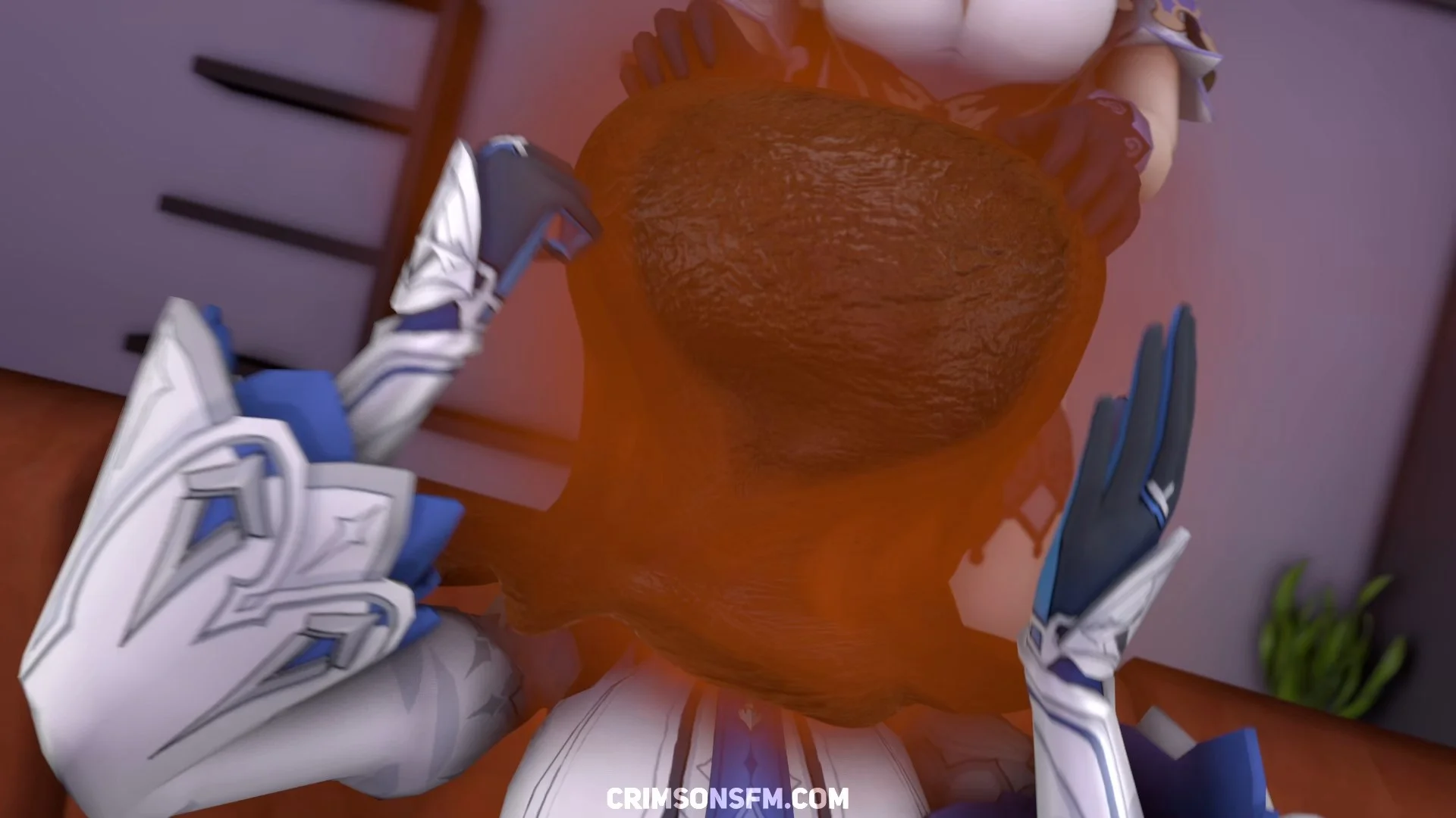 Lisa farts on Eula  with gas cloud — Gas fetish SFM preview 3