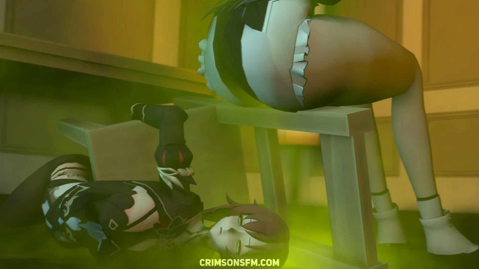 Aponia farts on Eden with gas cloud — Gas fetish SFM preview 3