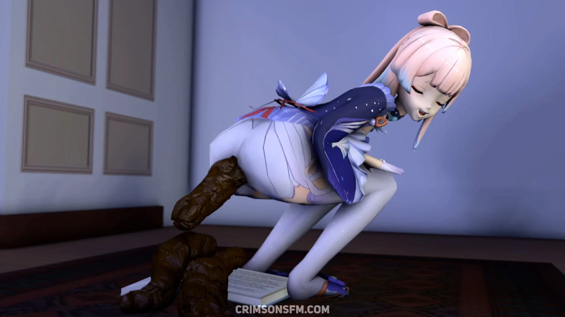 Kokomi farts on You — pooping scene with scat alternative — fetish SFM preview 3