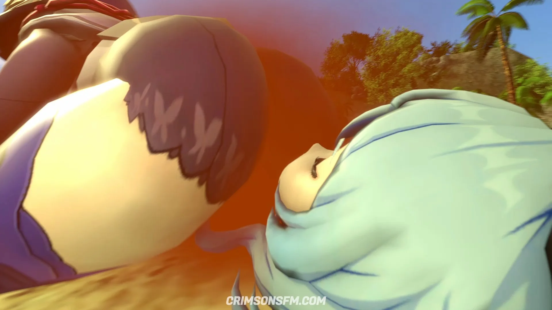 Raiden shogun farts on Ganyu with gas cloud — Gas fetish SFM preview 3