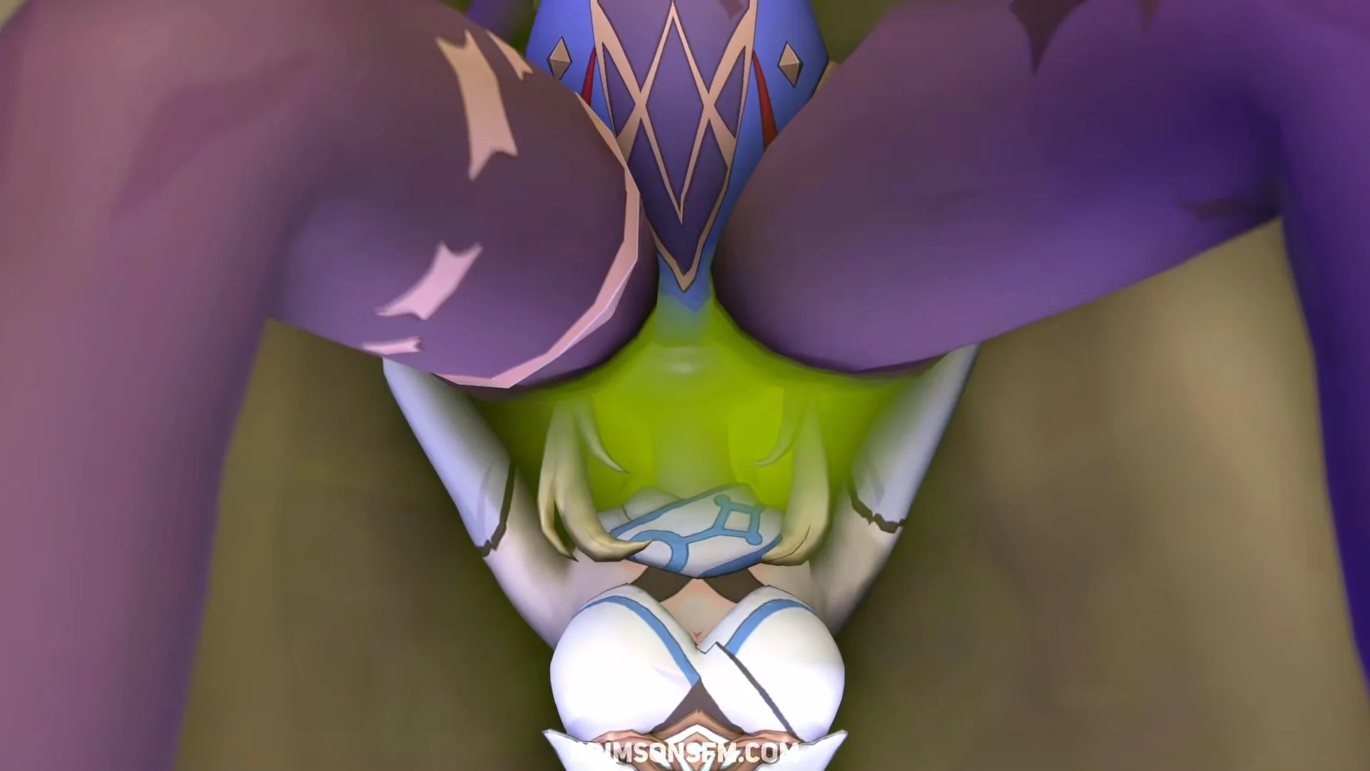 Mona farts on Lumine with gas cloud — Gas fetish SFM preview 2