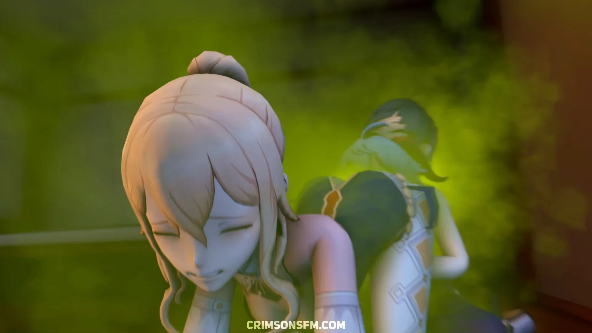 Jean farts on Ganyu with gas cloud — Gas fetish SFM preview 3