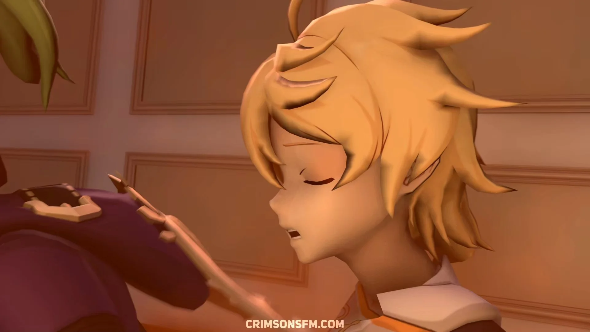 Kuki Shinobu farts on Aether with gas cloud — Gas fetish SFM preview 2