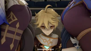 Shenhe, Mona, Ganyu and Eula farts on Aether