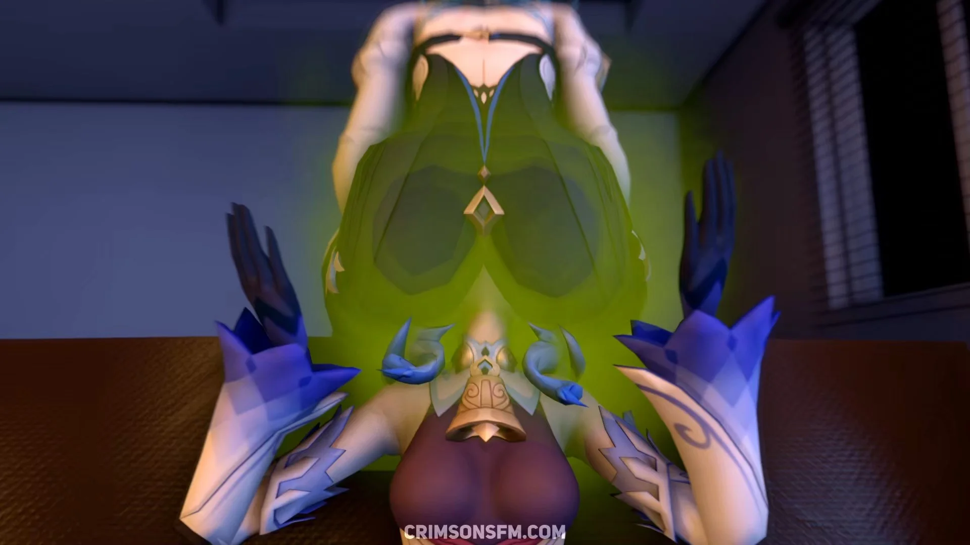 Eula farts on Ganyu with gas cloud — Gas fetish SFM preview 2