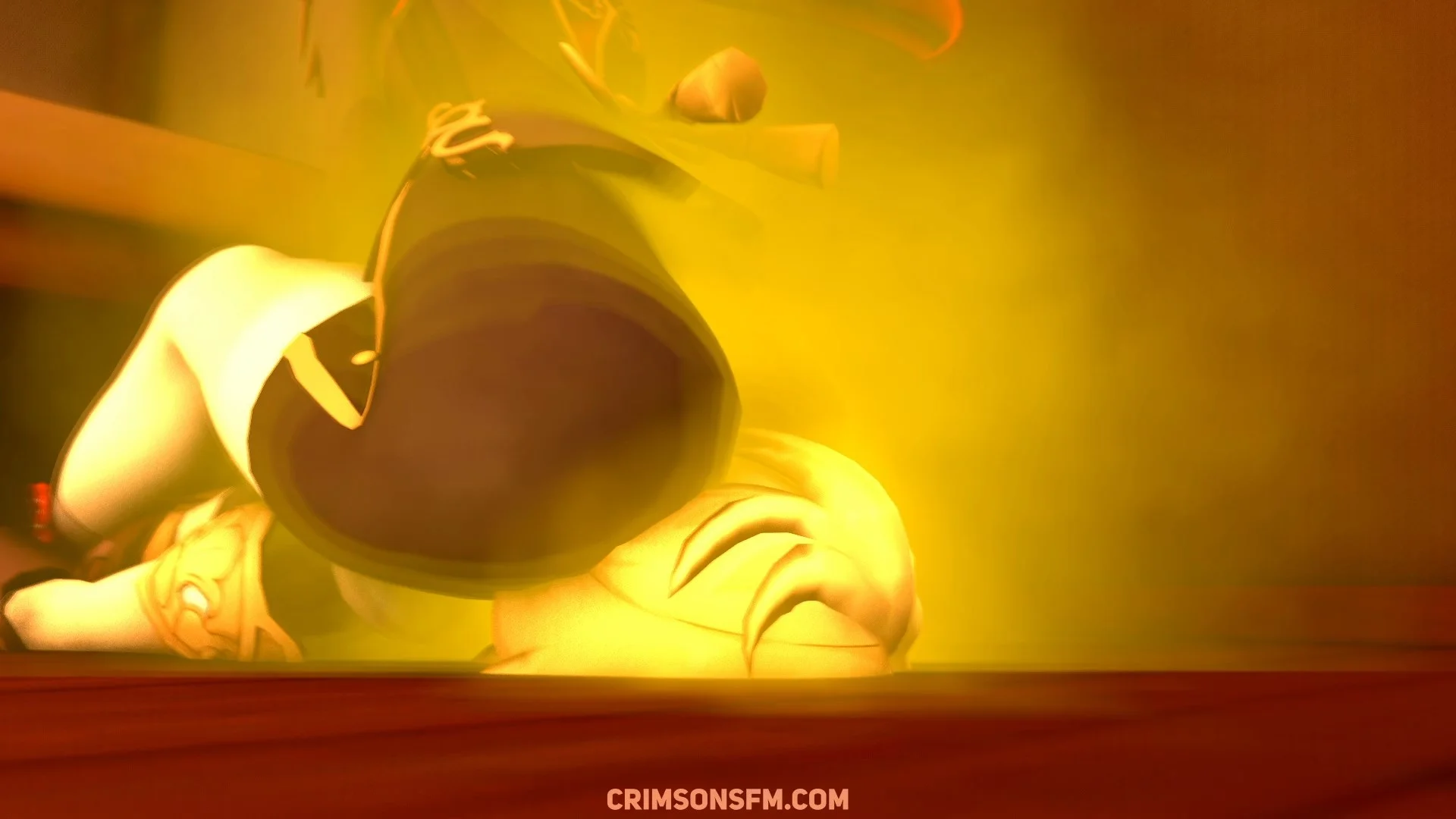 Hu Tao farts on Aether with gas cloud — Gas fetish SFM preview 2