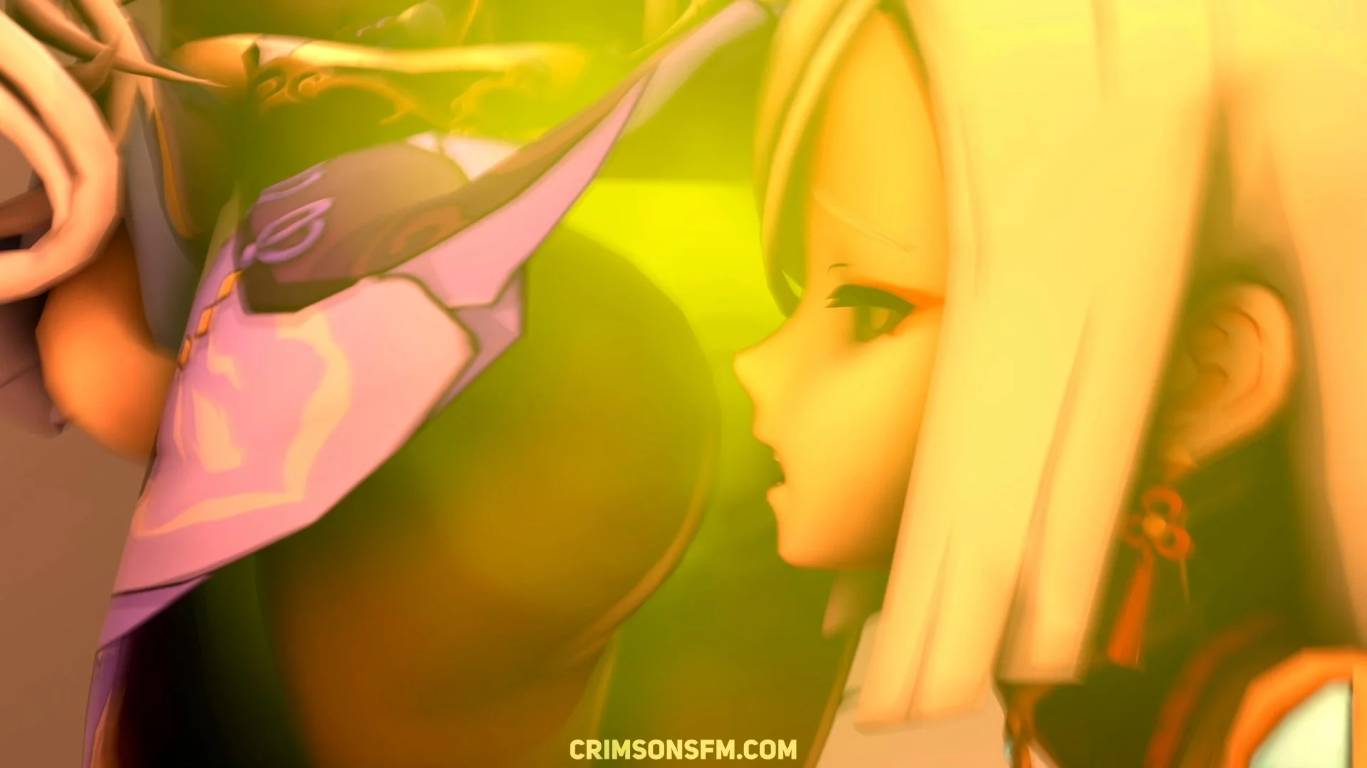 Keqing farts on Shenhe with gas cloud — Gas fetish SFM preview 2