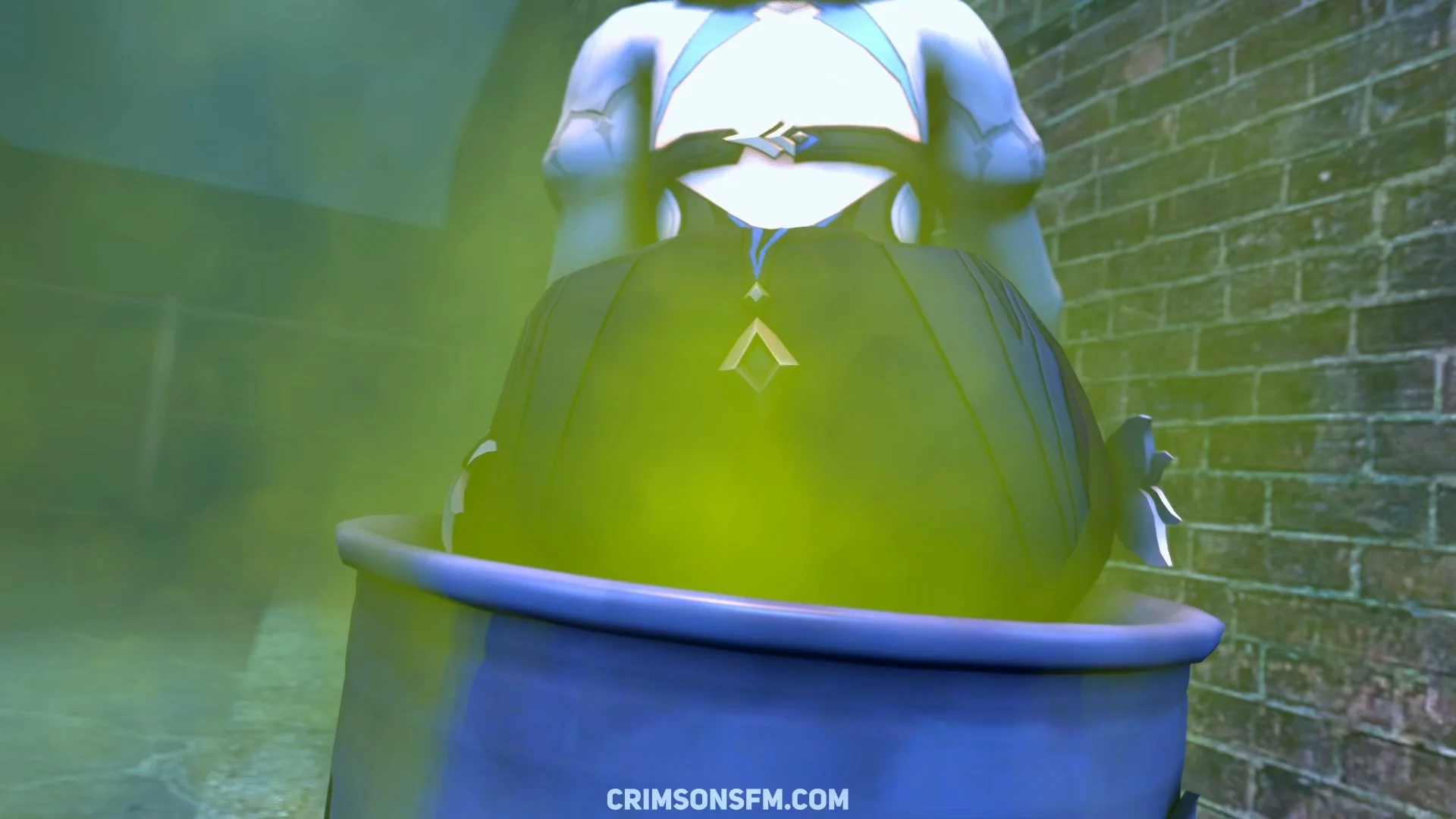 Eula farts on Lumine with gas cloud — Gas fetish SFM preview 2