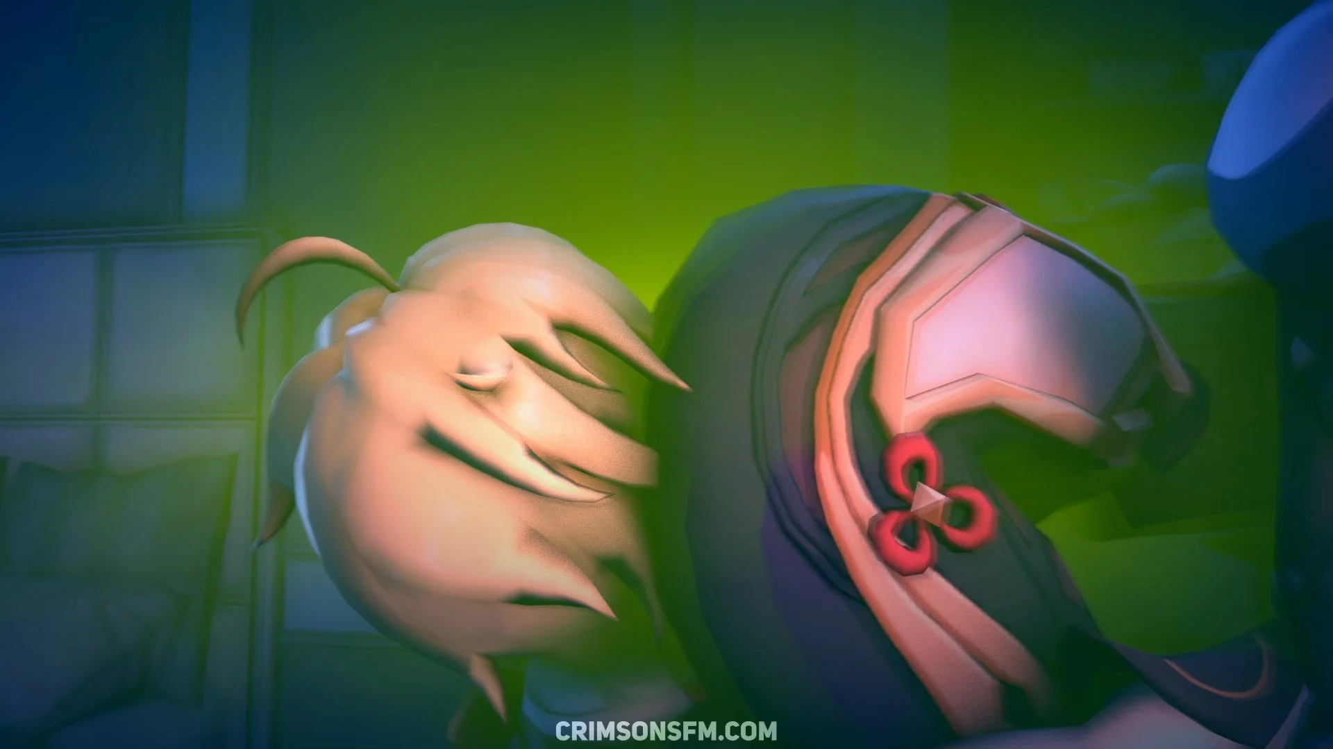 Shenhe farts on Aether with gas cloud — Gas fetish SFM preview 1