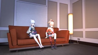  Yoimiya and Ayaka fart on Toilet