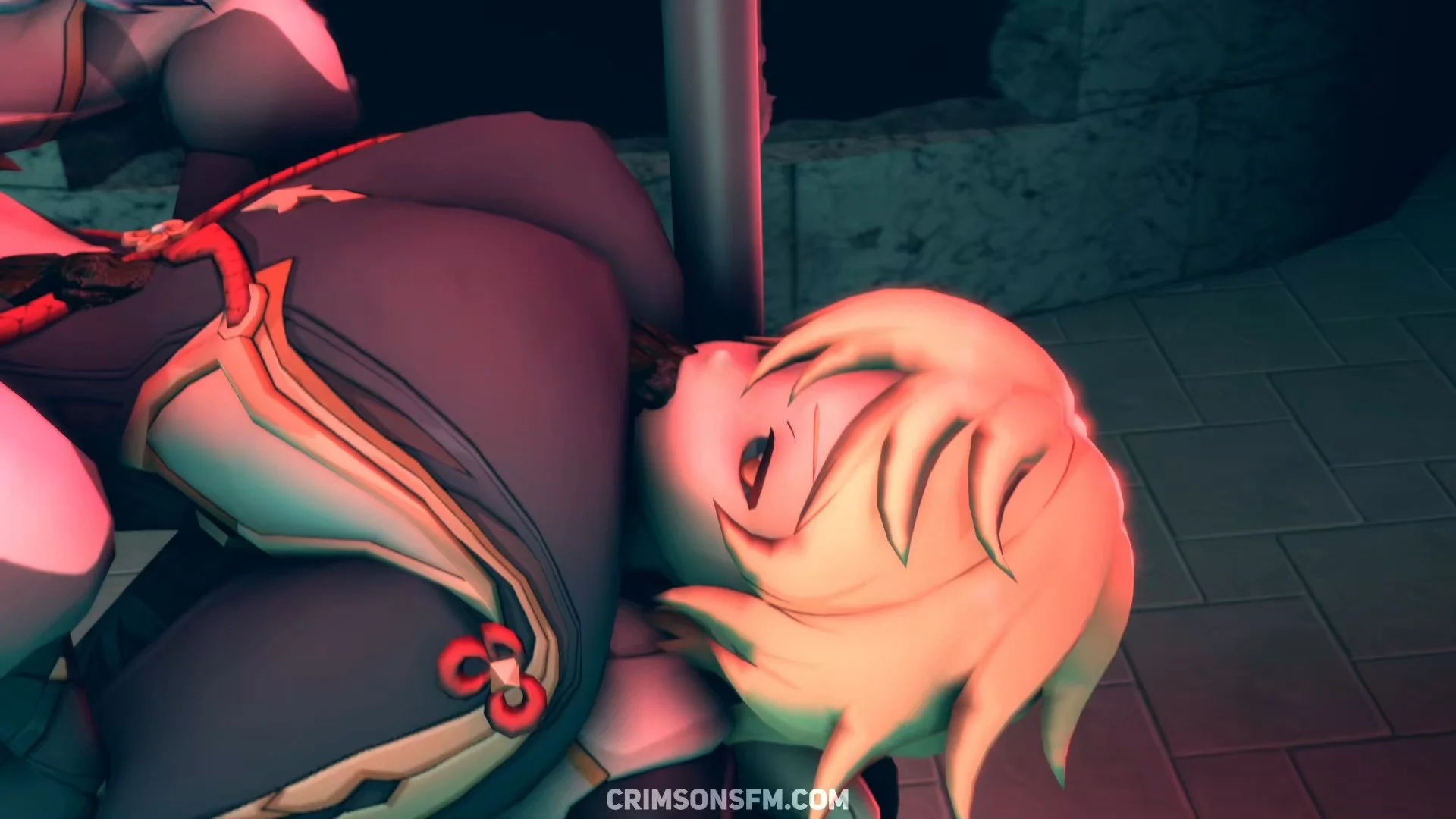 Shenhe, Eula and Mona fart on Aether — pooping scene with scat alternative — fetish SFM preview 3