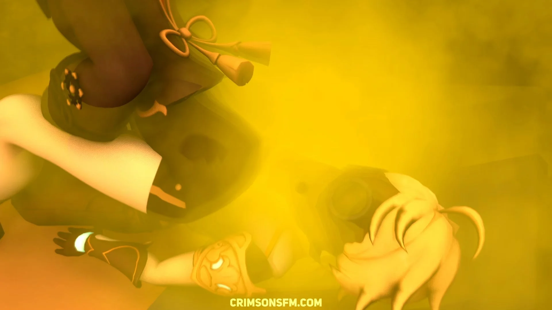Hu Tao farts on Aether with gas cloud — Gas fetish SFM preview 2