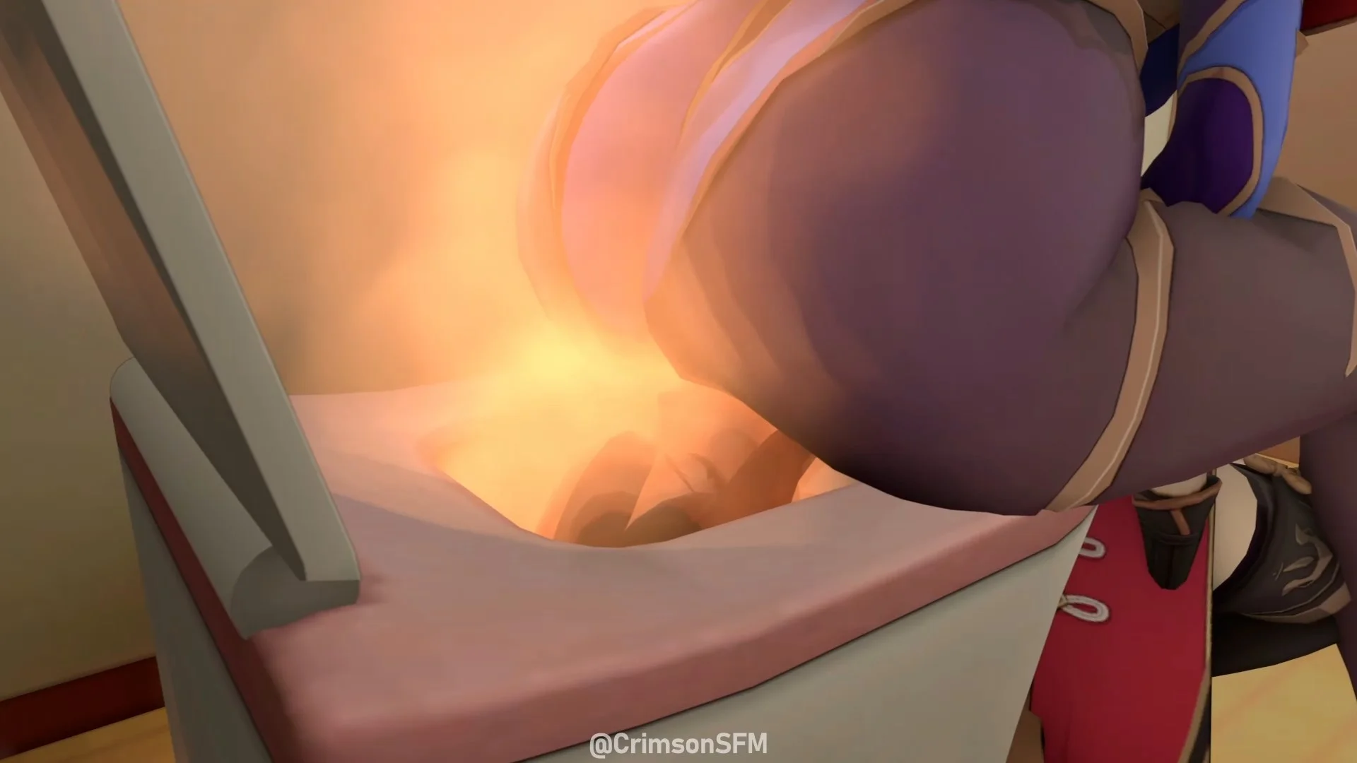 Mona farts on Beidou with gas cloud — Gas fetish SFM preview 2