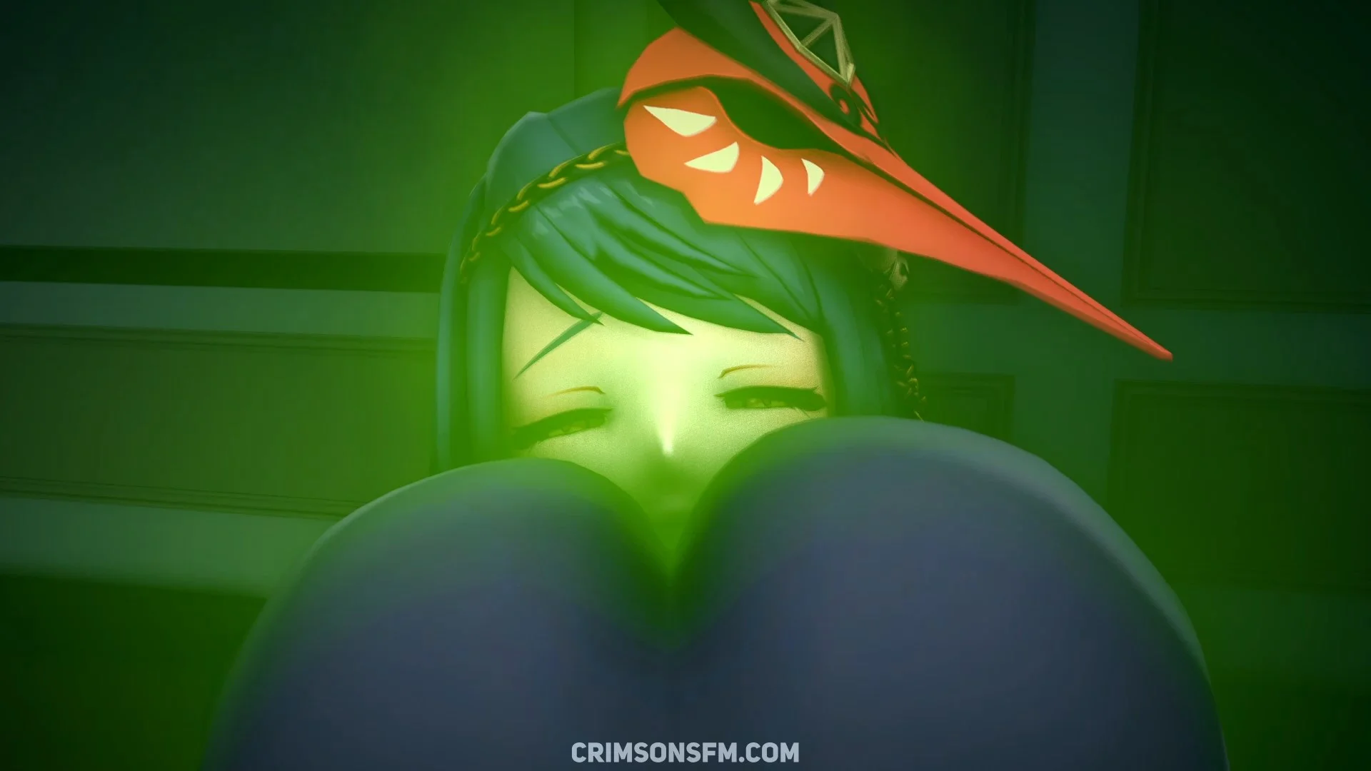 Lisa farts on Kujou Sara with gas cloud — Gas fetish SFM preview 1