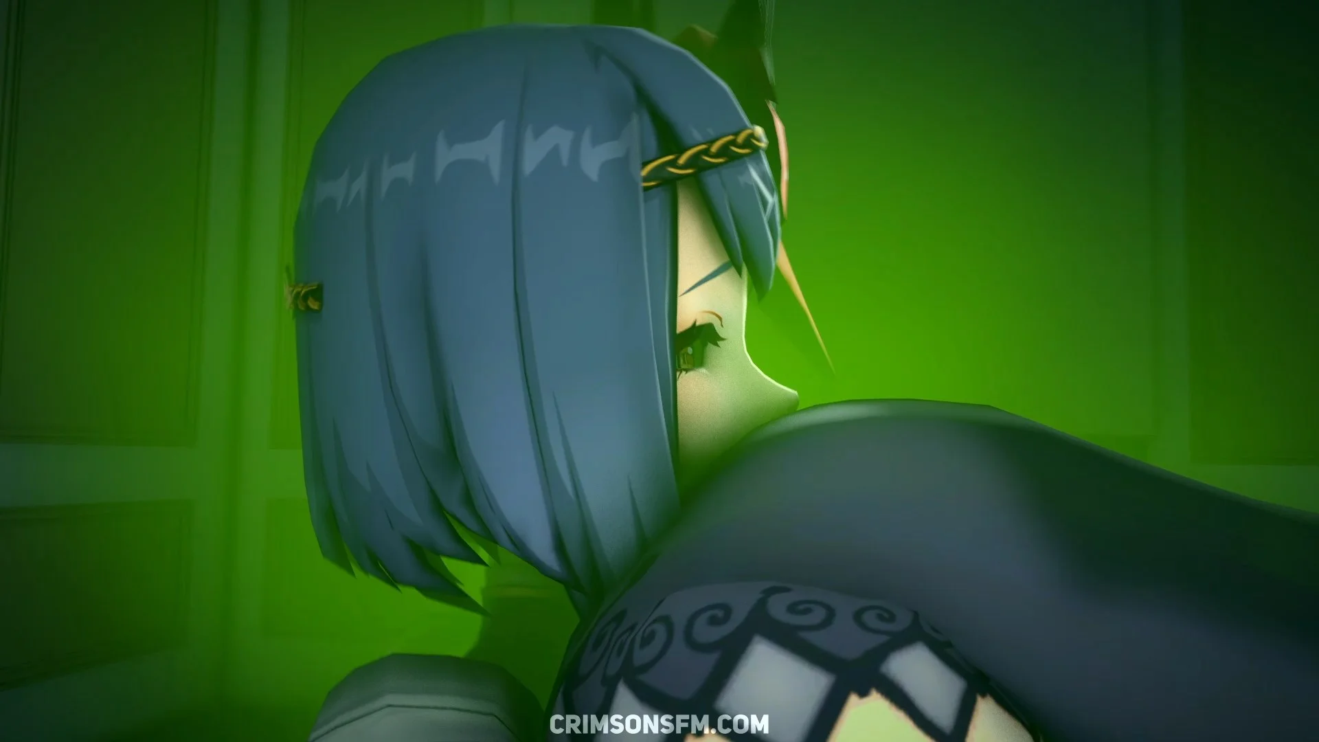 Lisa farts on Kujou Sara with gas cloud — Gas fetish SFM preview 3