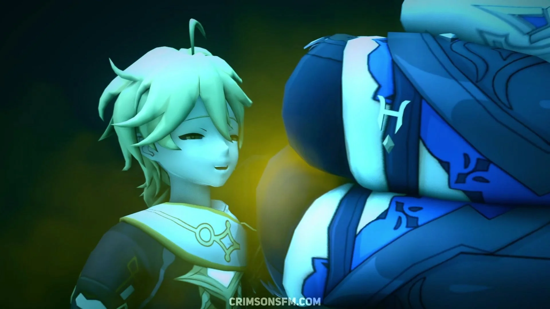 Eula farts on Aether with gas cloud — Gas fetish SFM preview 1
