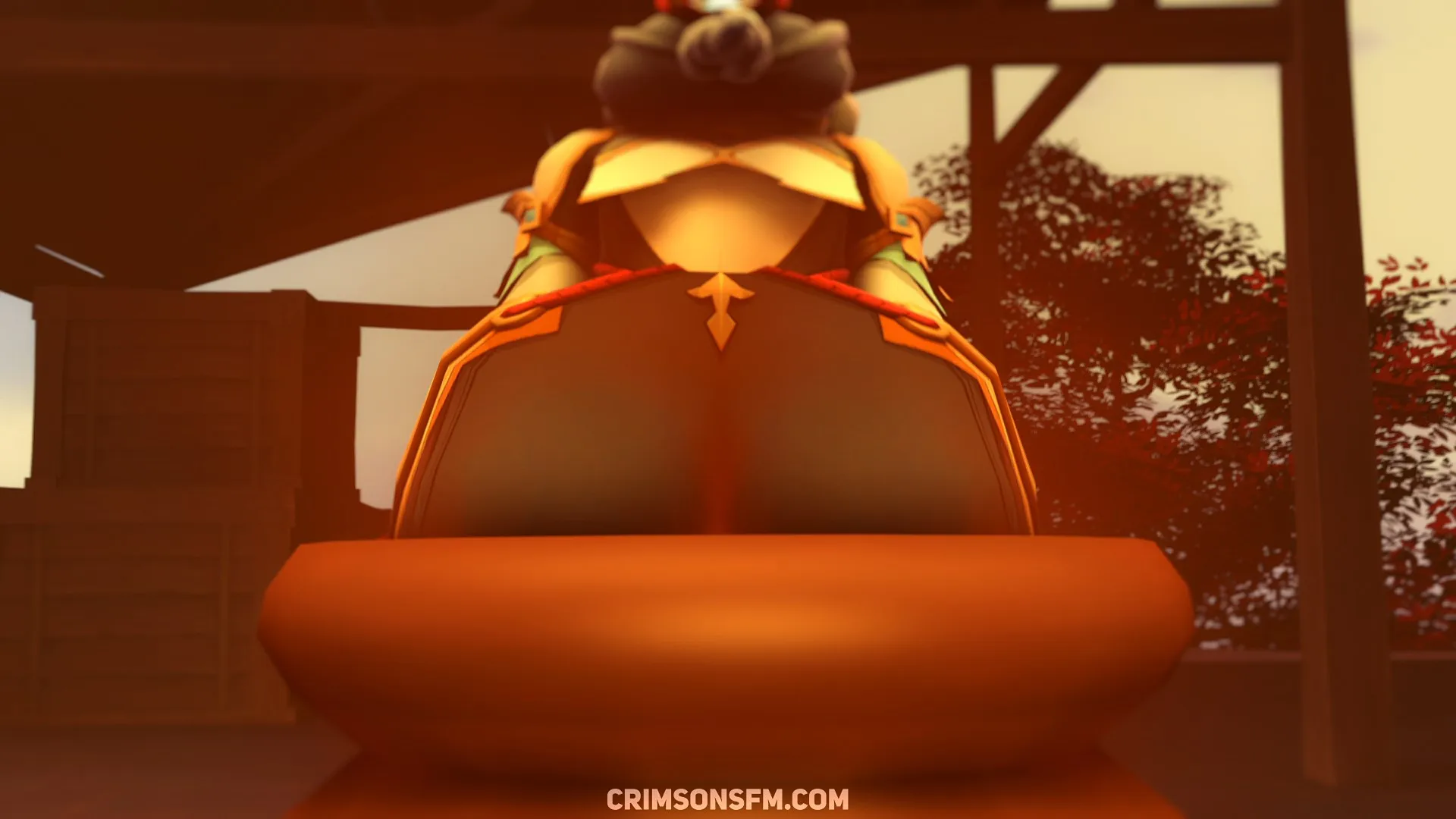 Shenhe farts on Lumine with gas cloud — Gas fetish SFM preview 1
