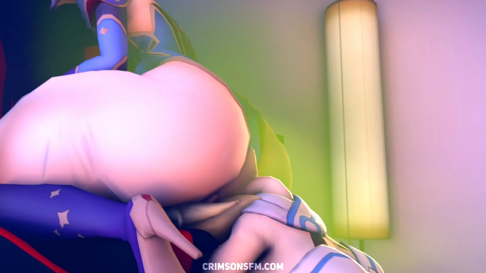 Mona farts on Lumine with gas cloud — Gas fetish SFM preview 1
