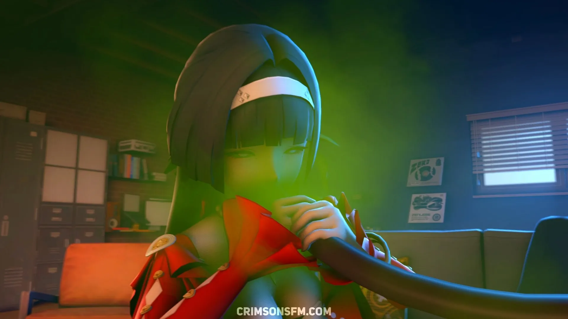 Evelyn Chevalier farts on Astra Yao with gas cloud — Gas fetish SFM preview 2