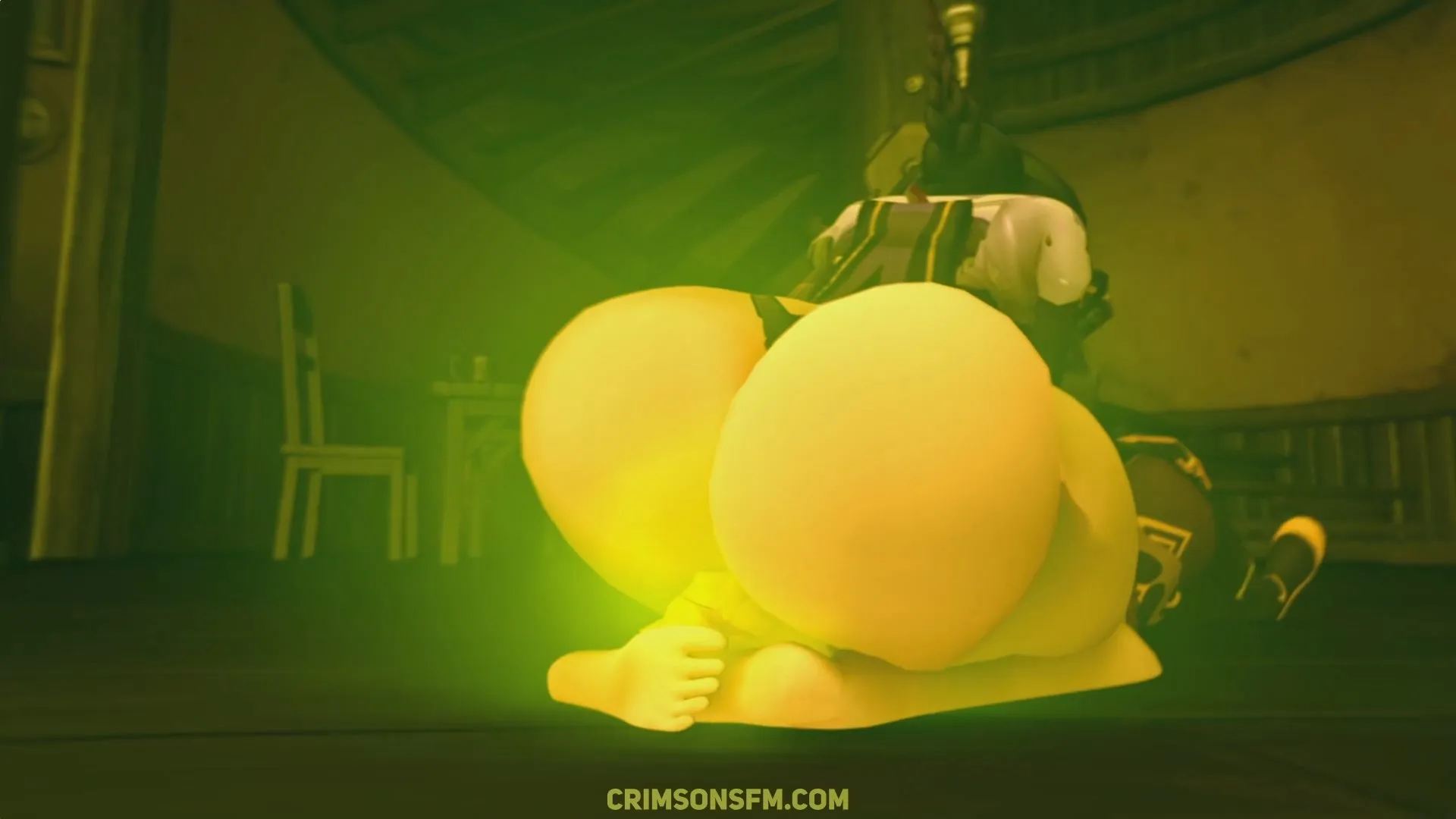 Raiden Shogun farts on Aether with gas cloud — Gas fetish SFM preview 1