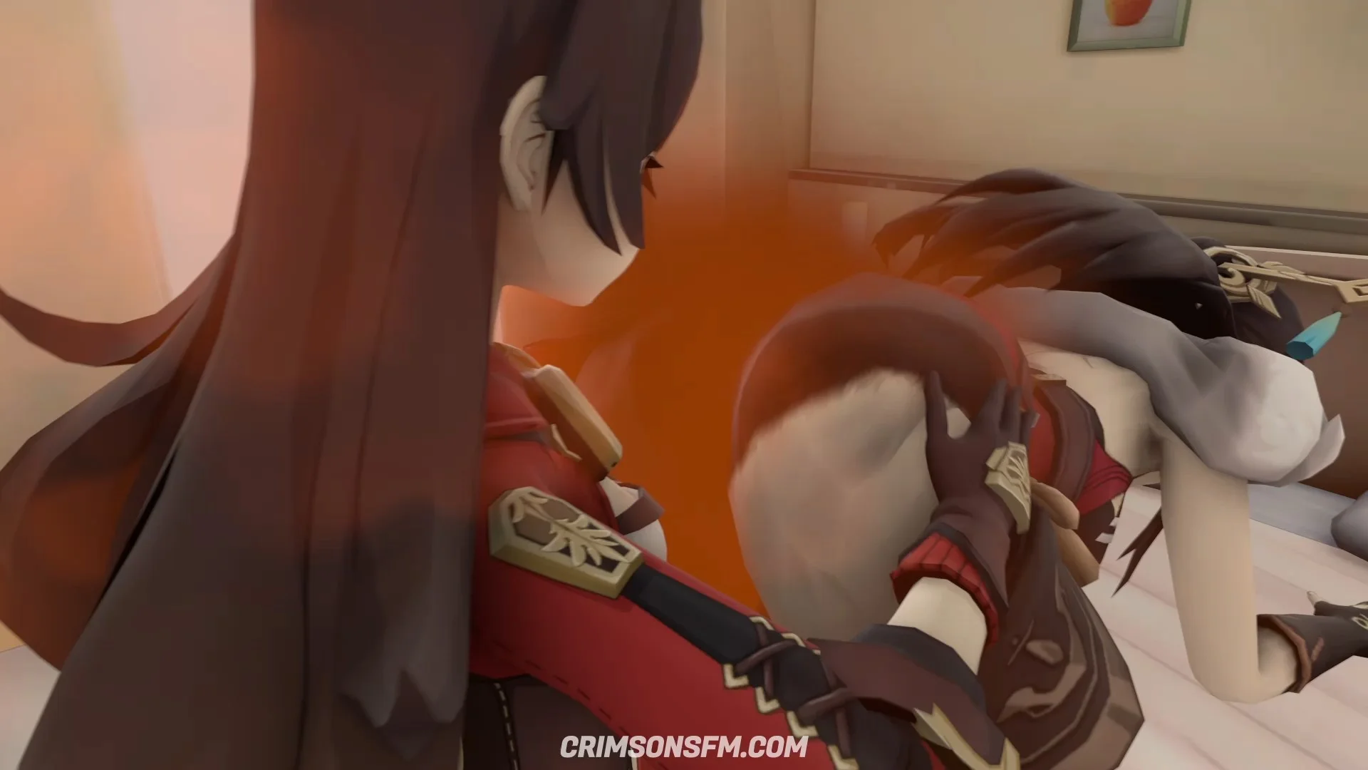 Beidou farts on Amber with gas cloud — Gas fetish SFM preview 3