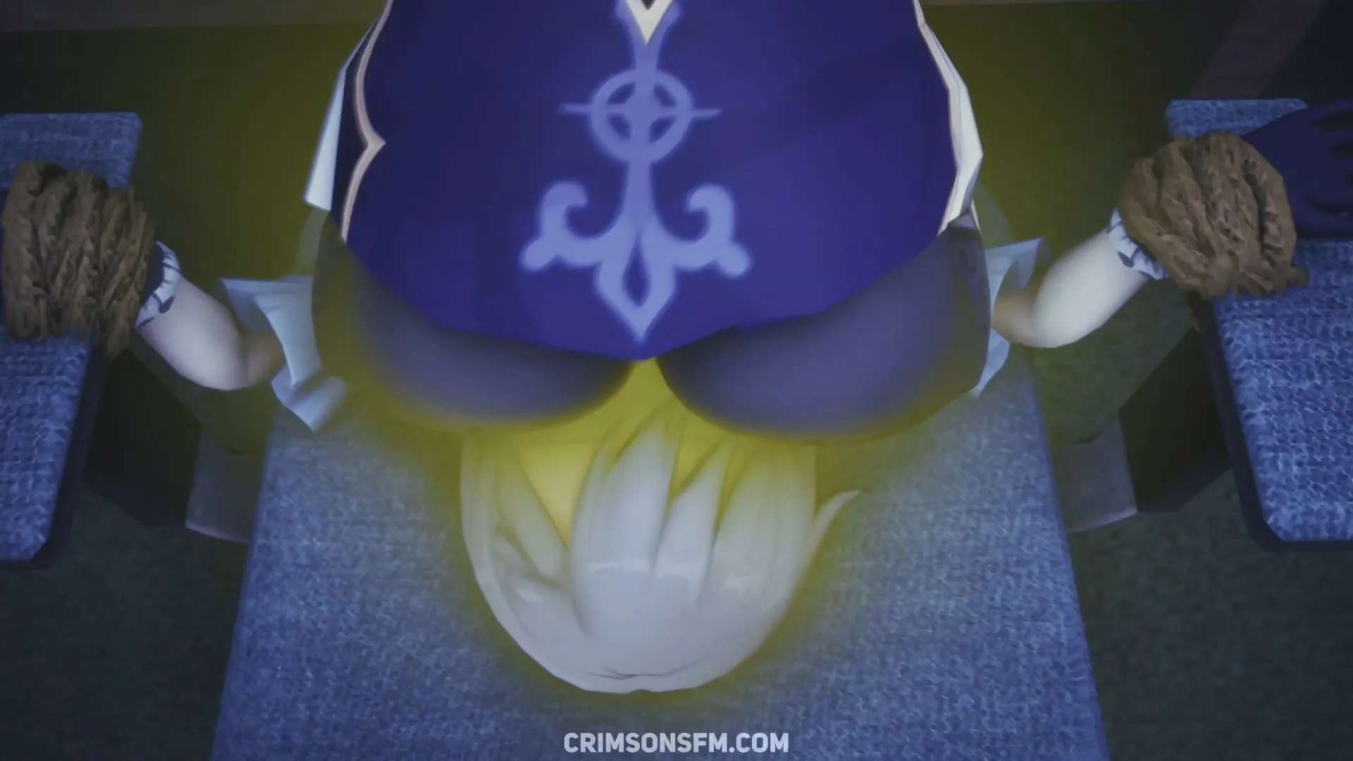 Lisa farts on Keqing with gas cloud — Gas fetish SFM preview 1