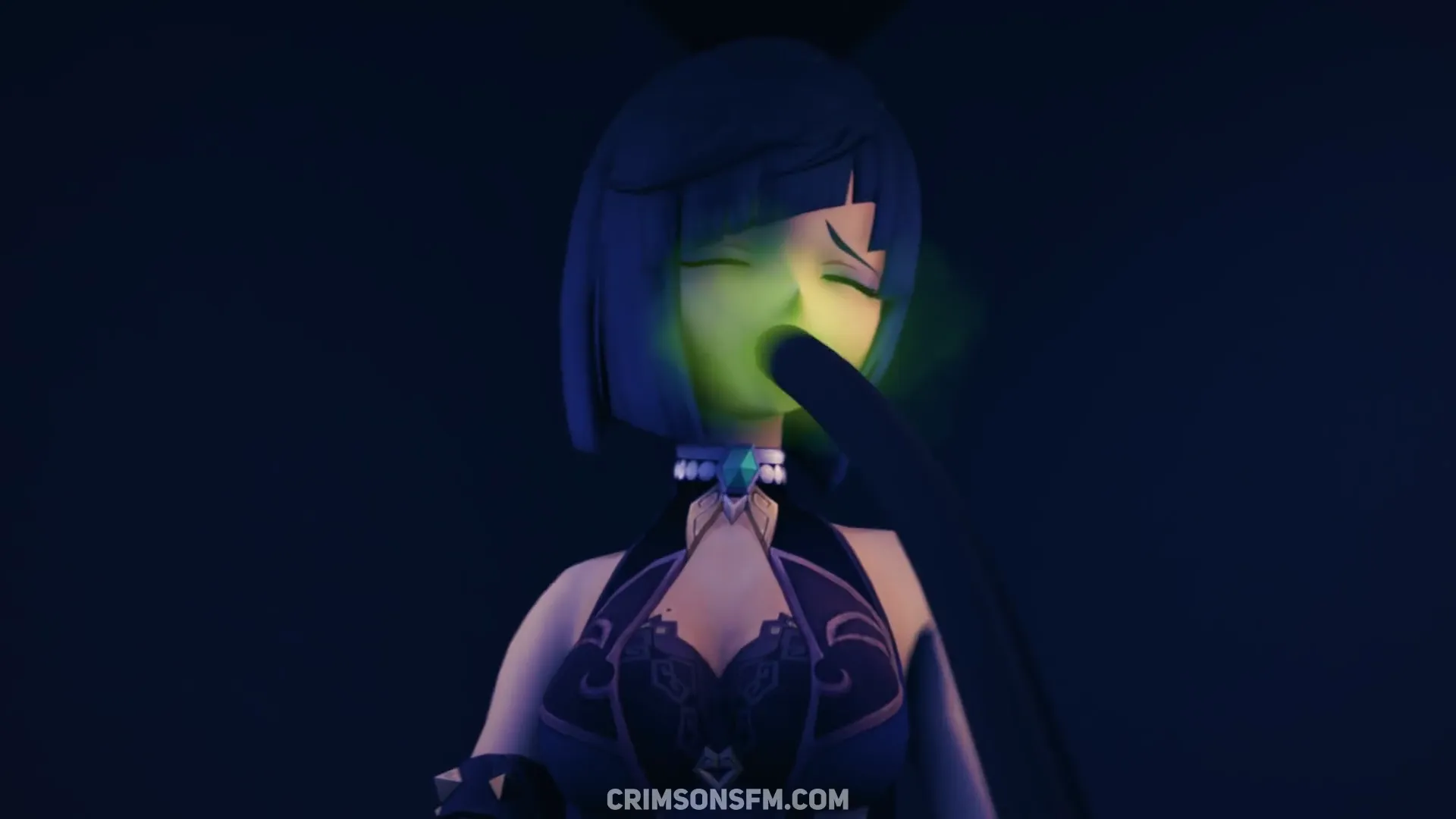 Lisa farts on Yelan with gas cloud — Gas fetish SFM preview 1