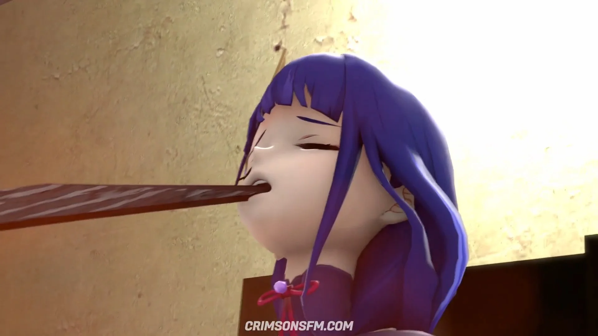 Lisa farts on Raiden Shogun with gas cloud — Gas fetish SFM preview 3