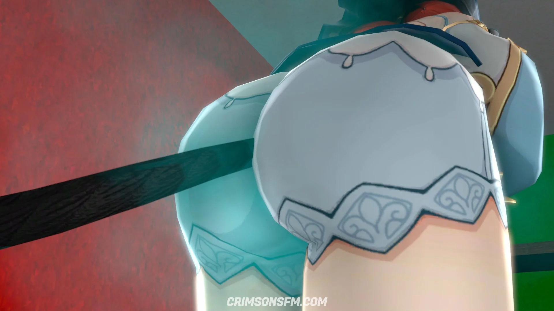 Nilou farts on Hu Tao with gas cloud – Gas fetish SFM preview 1