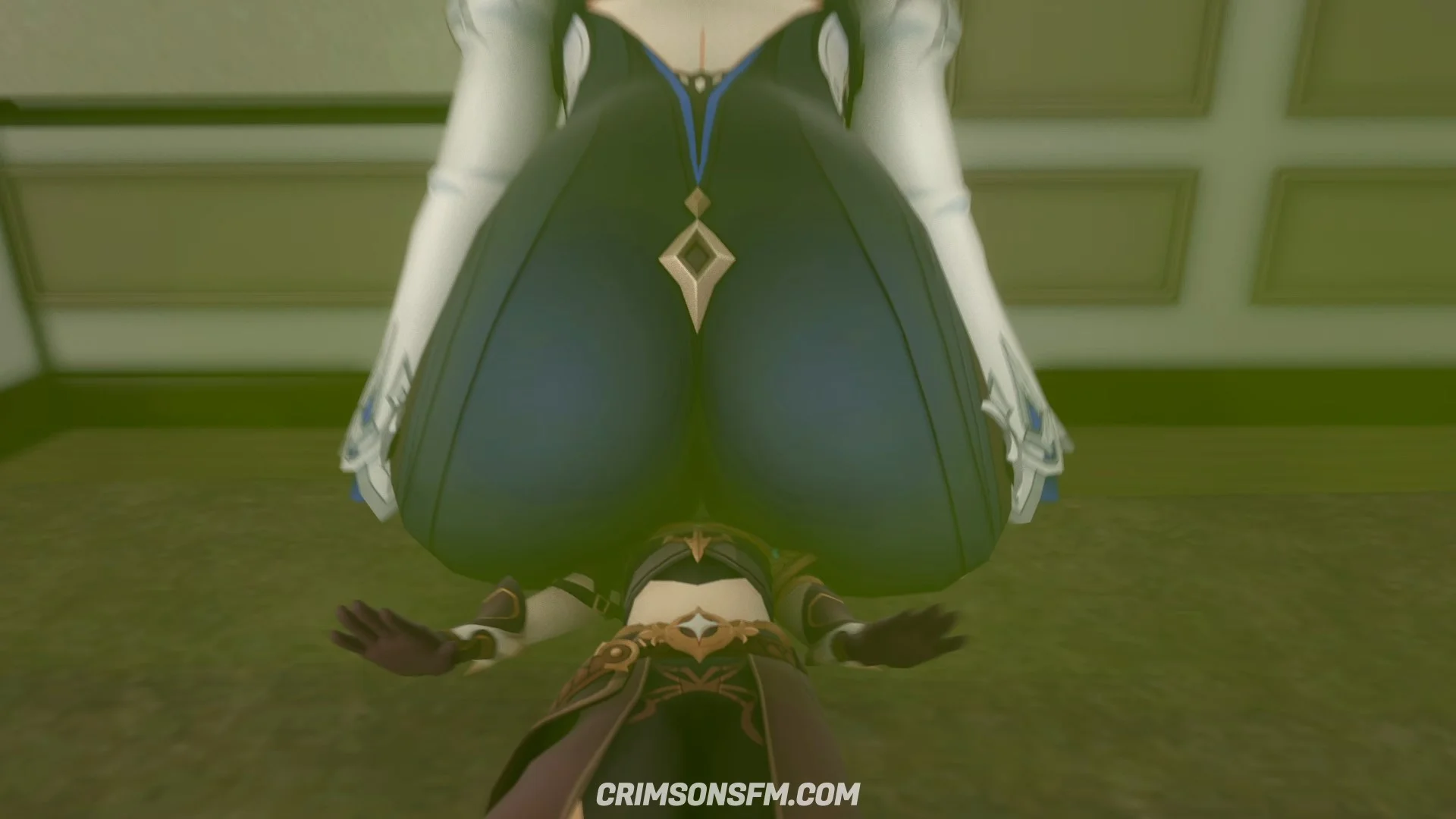 Eula farts on Aether with gas cloud – Gas fetish SFM preview 1
