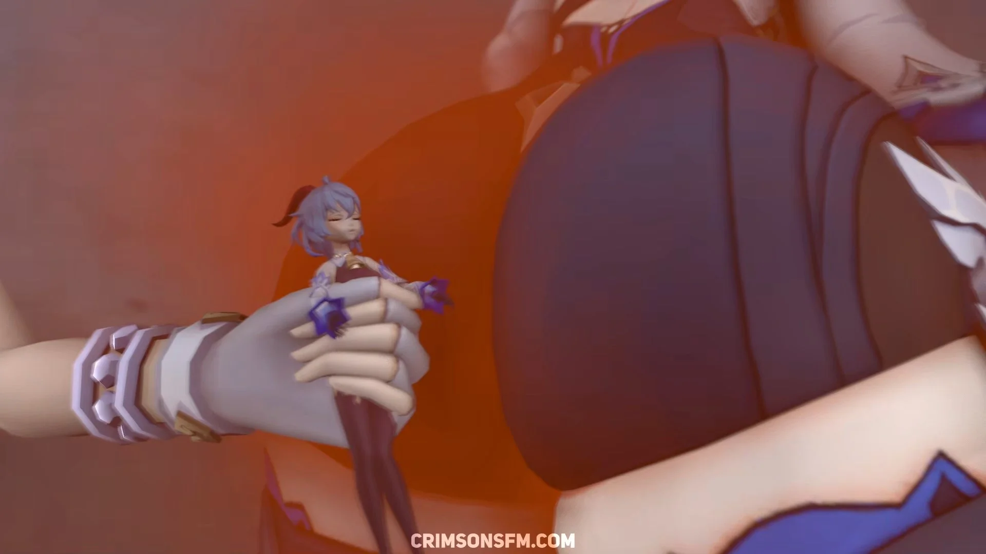 Eula farts on Ganyu with gas cloud – Gas fetish SFM preview 1