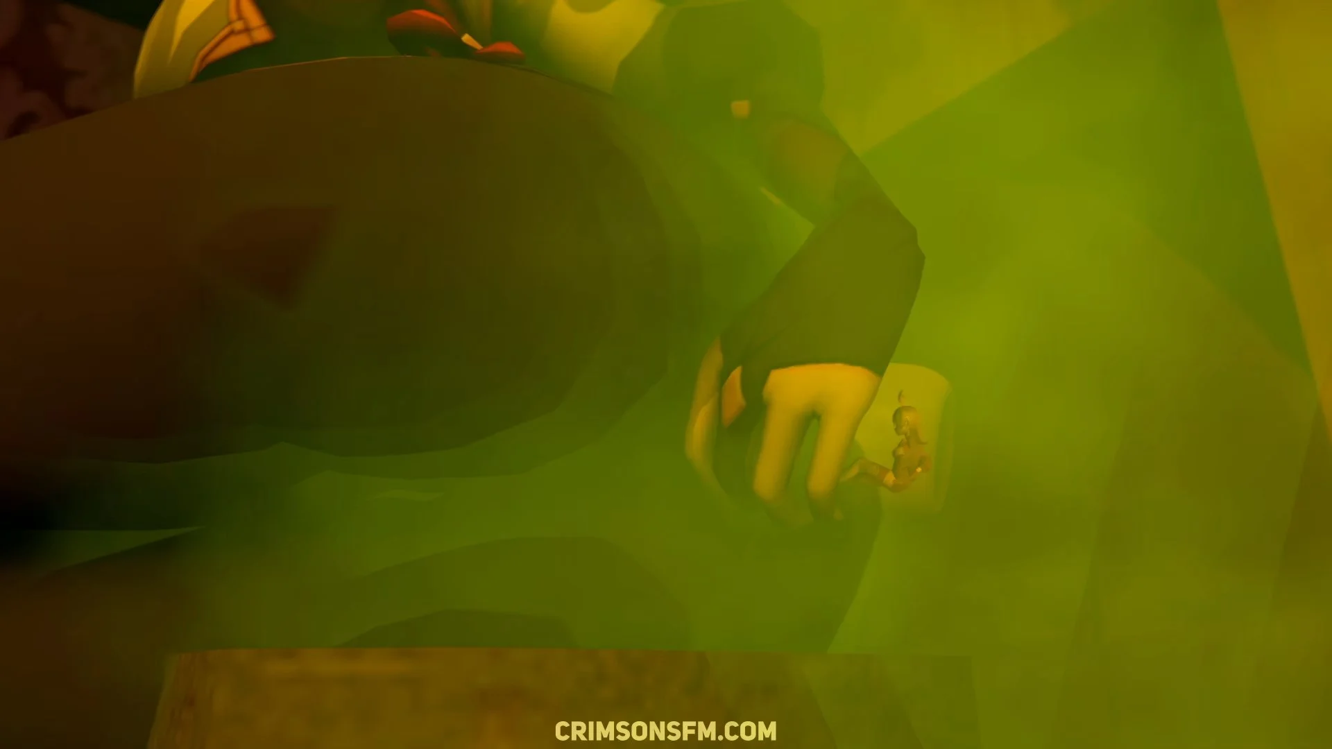 Shenhe farts on Amber with gas cloud – Gas fetish SFM preview 1