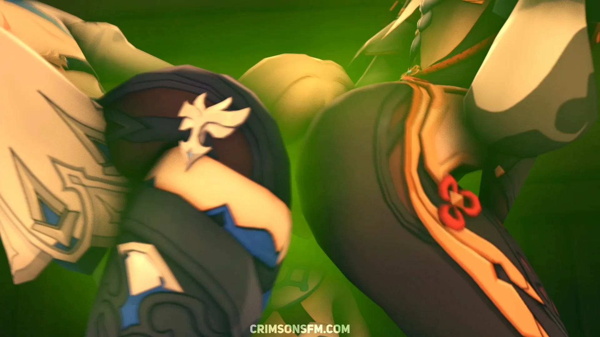Eula and Shenhe fart on Lumine with gas cloud – Gas fetish SFM preview 1