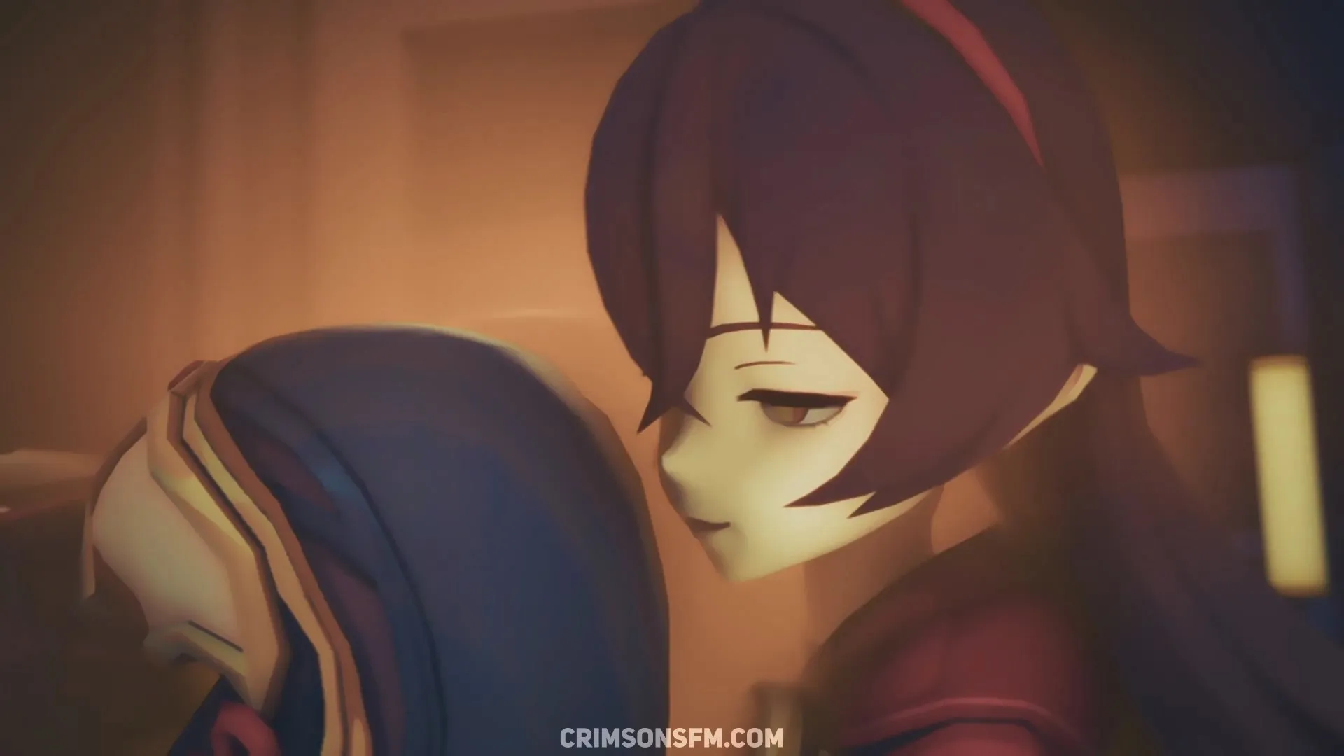 Shenhe farts on Amber with gas cloud – Gas fetish SFM preview 1