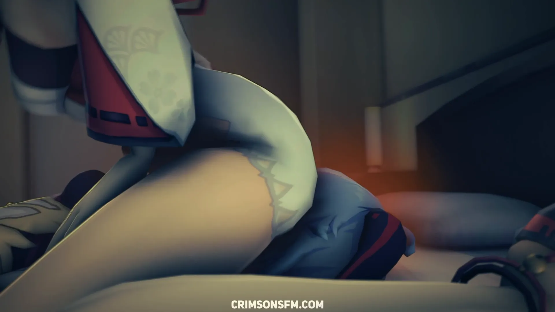 Yae Miko farts on Ganyu with gas cloud — Gas fetish SFM preview 1