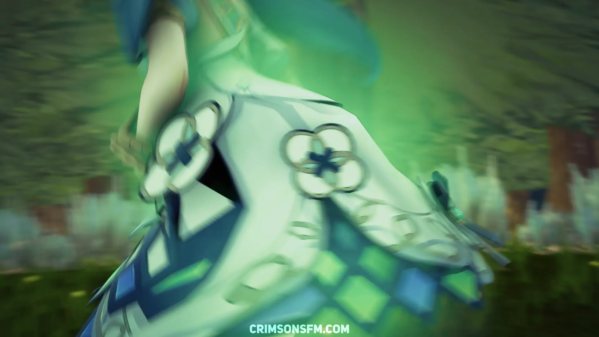 Faruzan farts in a Forest with gas cloud — Gas fetish SFM preview 1