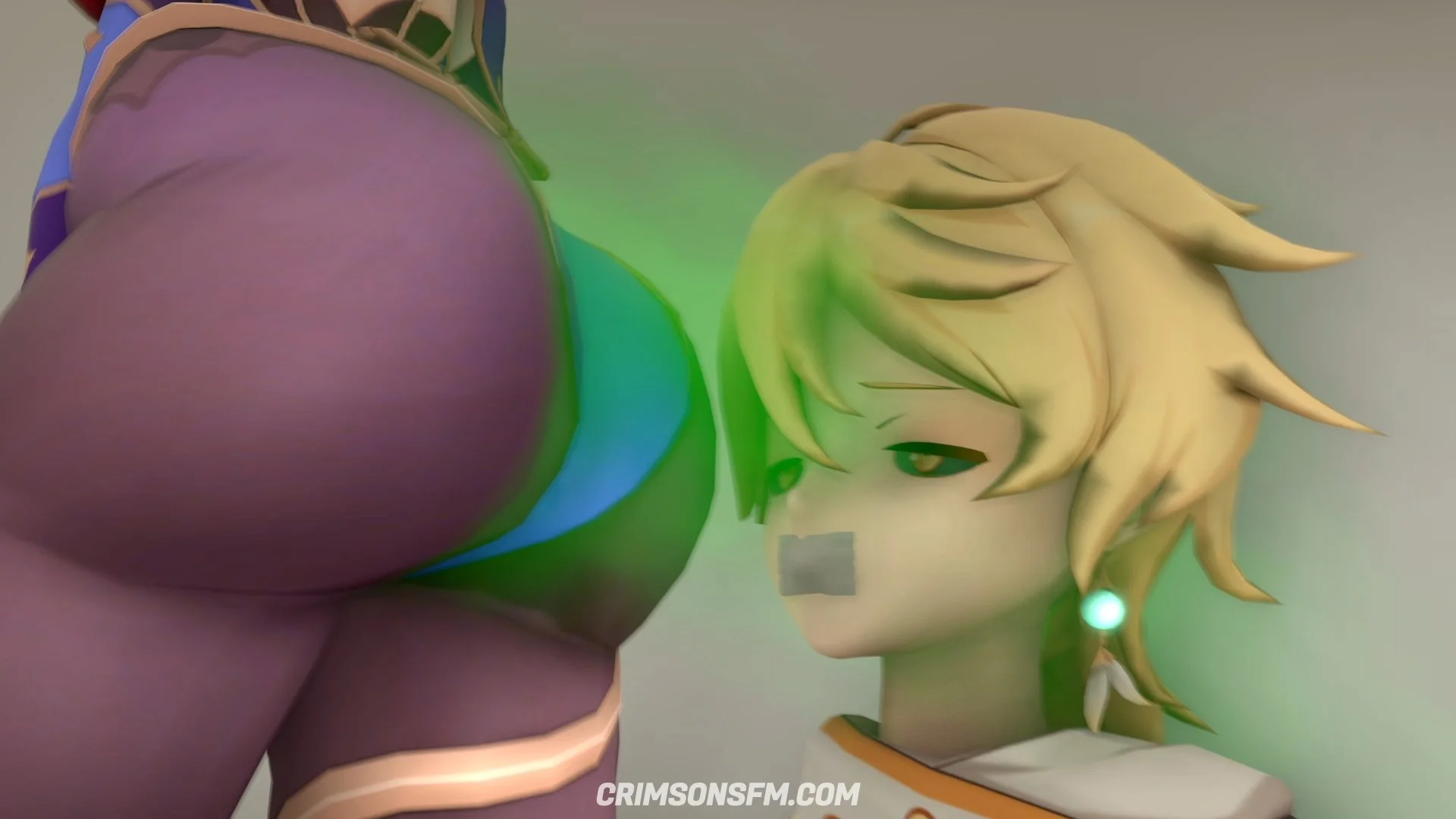Mona and Shenhe farts on Aether with gas cloud – Gas fetish SFM preview 2