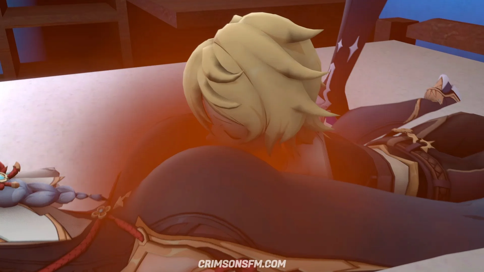Shenhe and Eula farts on Aether with gas cloud – Gas fetish SFM preview 2