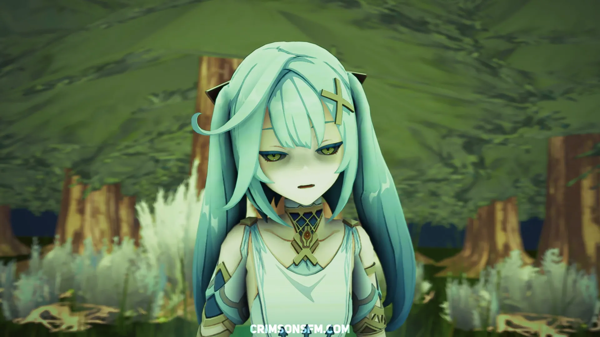 Faruzan farts in a Forest with gas cloud — Gas fetish SFM preview 2