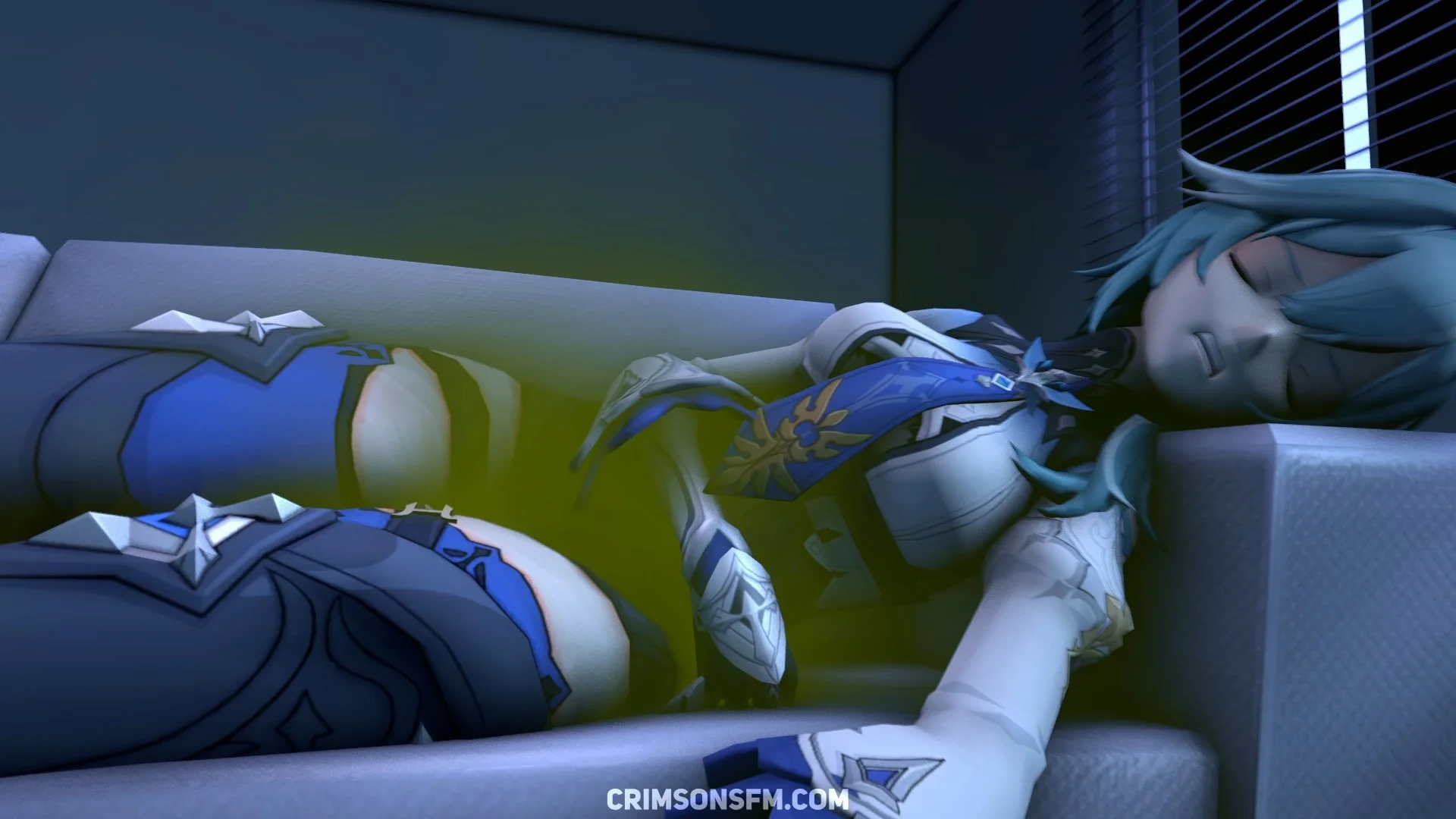 Eula farts on Aether with gas cloud – Gas fetish SFM preview 3